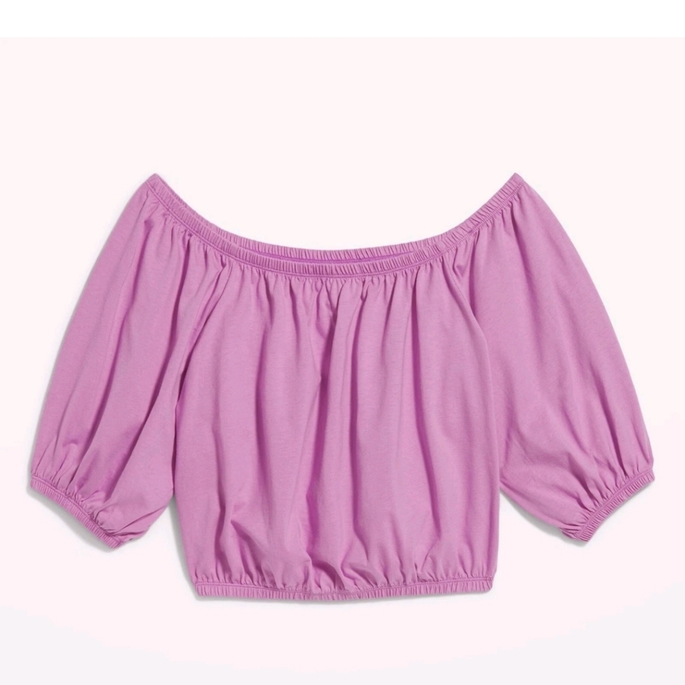 Old Navy Purple Off-Shoulder Crop Top - Picture 3 of 4
